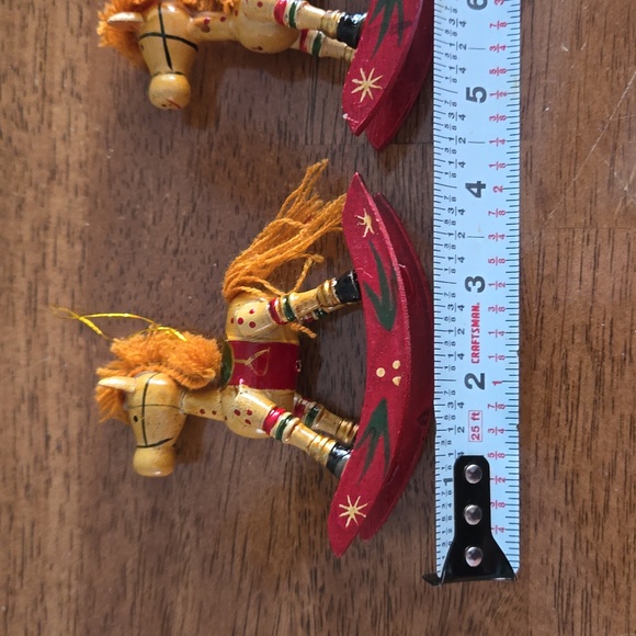 2 Vintage Allegro Russ Wooden Rocking Horse Hand Made - Picture 6 of 7